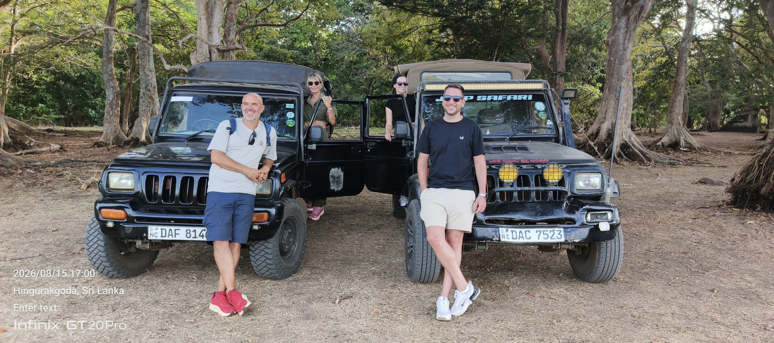 Elephants in a natural Sri Lankan safari landscape